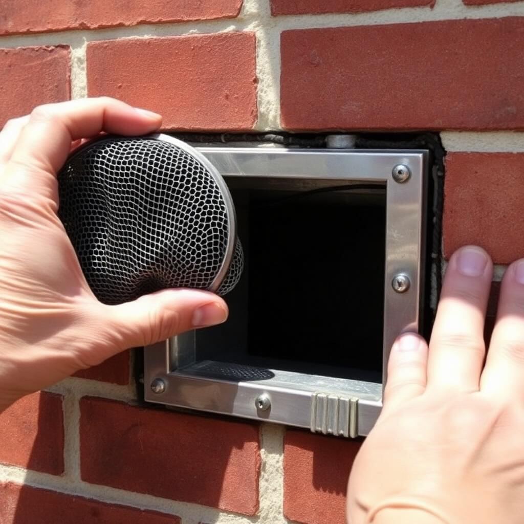Sealing an airbrick with fine mesh to pest-proof a house exterior