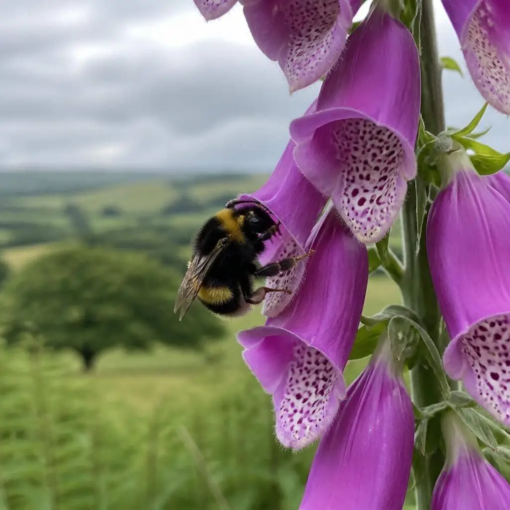 Fluffy bumblebee on a lavender flower